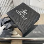 Prada Small Crochet Tote Bag Black 24cm - Image 4