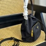 Prada Duet Re Nylon Bucket Bag Black 18Cm - Image 5