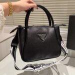 Prada Small Leather Handbag Black 23cm - Image 6