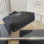 Prada Small Crochet Tote Bag Black 24cm - Image 6