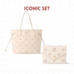 Iconic Set: Louis Vuitton Neverfull Mm And Victorine Wallet