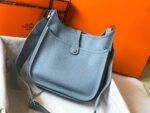 Hermes Clemence Evelyne Pm 25Cm Ciel Blue - Image 7