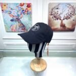 Hermes Logo Canvas Cap Black - Image 2