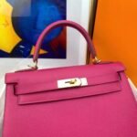 Hermes Kelly 25 Epsom Dark Pink Gold Hardware 25Cm - Image 4