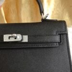 Hermes Kelly Mini Epsom Handbag Black 22cm - Image 5