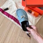 Hermes Go Mule H Sandal Blue - Image 6