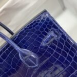 Hermes Birkin 30 Crocodile Gold-toned Hardware Dark Blue - Image 7
