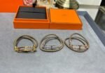 Hermes Roulis Double Tour Bracelet Khaki Gold Hardware - Image 4
