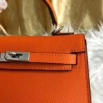Hermes Kelly Mini Epsom Handbag Orange 19cm - Image 6