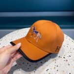Hermes Baseball Cap Horse Hat Orange - Image 2