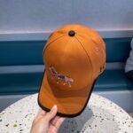 Hermes Baseball Cap Horse Hat Orange - Image 4