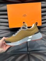 Hermes Heros Sneaker Khaki Gray H232985Zh1R400 - Image 4