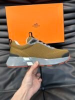 Hermes Heros Sneaker Khaki Gray H232985Zh1R400 - Image 7