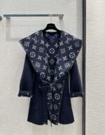 Louis Vuitton Classic Monogram Wool Blue Coats - Image 9