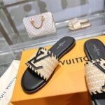 Louis Vuitton Lock It Flat Raffia Mules Black - Image 3