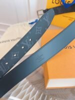 Louis Vuitton Belt Monogram Leather Black Silver Hardware 35Mm - Image 5