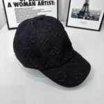 Louis Vuitton Monogram Denim Baseball Cap In Washed Black - Image 3