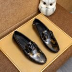 Louis Vuitton Loafer Polish Leather With Butterfly Pattern In Black - Image 2