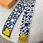 Louis Vuitton Bandeau Polka Dot Silk Black 120Cm - Image 6