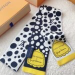 Louis Vuitton Bandeau Polka Dot Silk Black 120Cm - Image 3