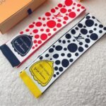 Louis Vuitton Bandeau Polka Dot Silk Black 120Cm - Image 5