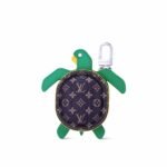 Louis Vuitton Lv Turtle Pouch Bag Charm Monogram Brown Green 12Cm