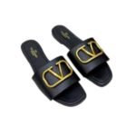 Valentino Garavani Vlogo Signature Slide Sandal Black