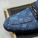 Louis Vuitton Souliers Club Loafers Blue Monogram Denim - Image 5