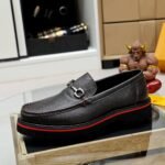 Louis Vuitton Souliers Club Loafers Black Red - Image 5