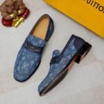 Louis Vuitton Souliers Club Loafers Blue Monogram Denim - Image 7