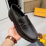 Louis Vuitton Souliers Club Loafers Black Red - Image 8