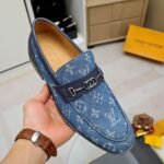 Louis Vuitton Souliers Club Loafers Blue Monogram Denim - Image 9