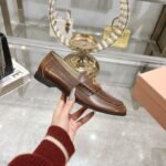 Miumiu Leather Loafers Brown - Image 6