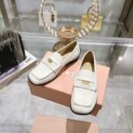 Miumiu Leather Loafers White - Image 5