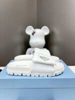 Prada Soft Padded Nappa Leather Slides White 1Xx6482Dl8F0009F020 - Image 5