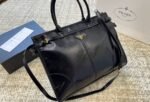 Prada Large Leather Handbag Black 40Cm 1Ba433 2Cyr F0002 V Ooo - Image 7