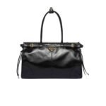 Prada Large Leather Handbag Black 40Cm 1Ba433 2Cyr F0002 V Ooo
