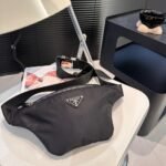 Prada Re Nylon And Saffiano Leather Belt Bag Black 31cm - Image 2