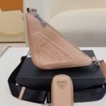 Prada Triangle Leather Shoulder Bag Sand Beige 27cm - Image 2