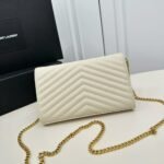 Saint Laurent Cassandre Envelope Chain Wallet White 24cm 377828BOW019207 - Image 4
