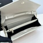 Saint Laurent Cassandre Envelope Chain Wallet White 24cm 377828BOW019207 - Image 7