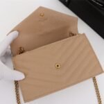 Saint Laurent Cassandre Envelope Chain Wallet Dark Beige 20cm - Image 3