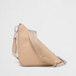 Prada Triangle Leather Shoulder Bag Sand Beige 27cm - Image 3