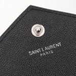 Saint Laurent Cassandre Envelope Chain Wallet Black Silver 20Cm - Image 4