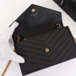 Saint Laurent Cassandre Envelope Chain Wallet Black 20cm - Image 5