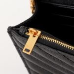 Saint Laurent Cassandre Envelope Chain Wallet Black 20cm - Image 6