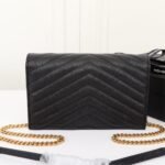 Saint Laurent Cassandre Envelope Chain Wallet Black 20cm - Image 7