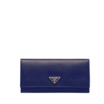 Prada Large Saffiano Triangle Wallet Navy Blue 19Cm 1Mh132 Qhh F0002