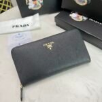 Prada Large Saffiano Leather Wallet Black 19Cm 1Ml506 Qwa F0002 - Image 2