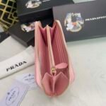 Prada Large Saffiano Triangle Zip Around Long Wallet Light Pink 19Cm 1Ml506 Qhh F0002 - Image 2